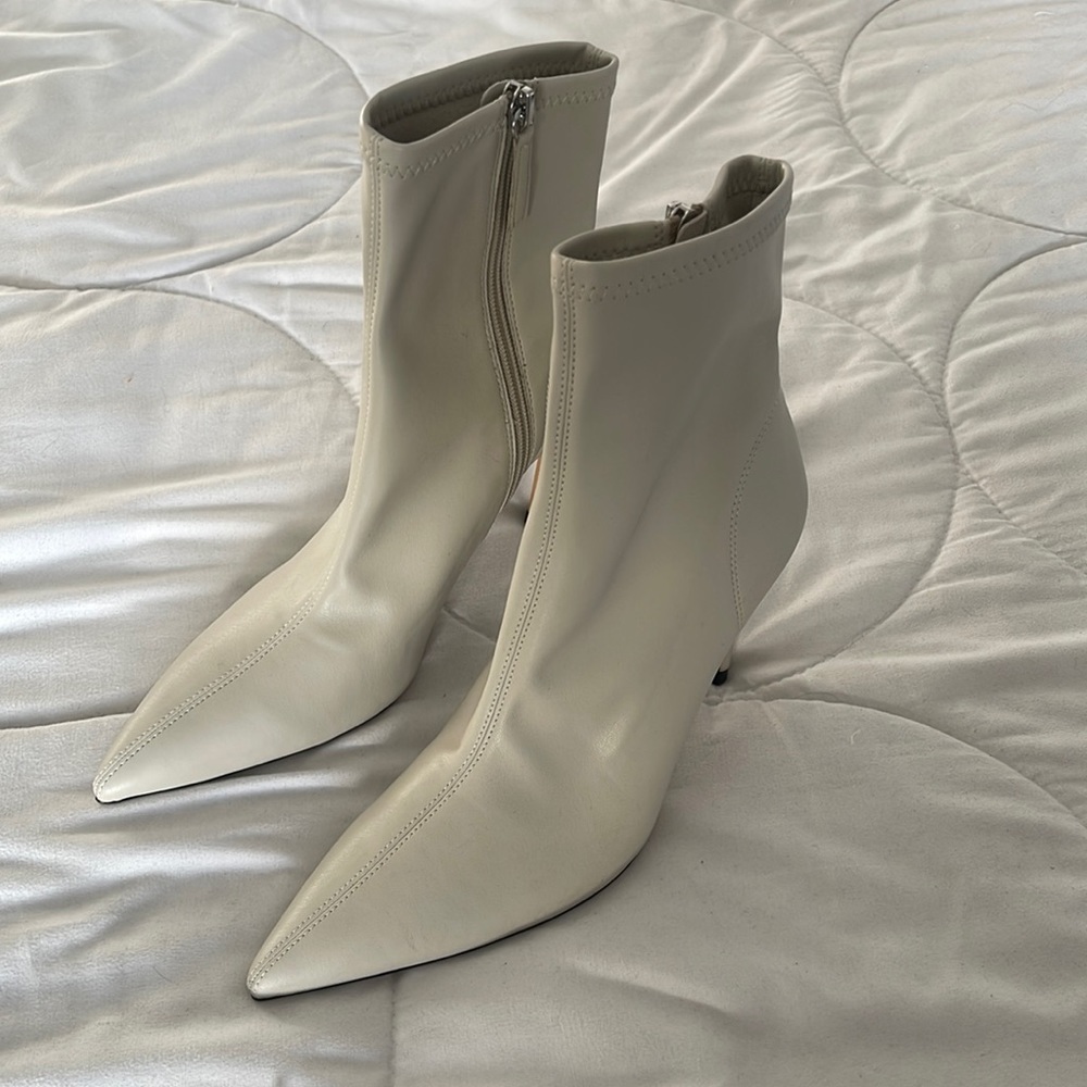 Zara Cream Ankle Boots
